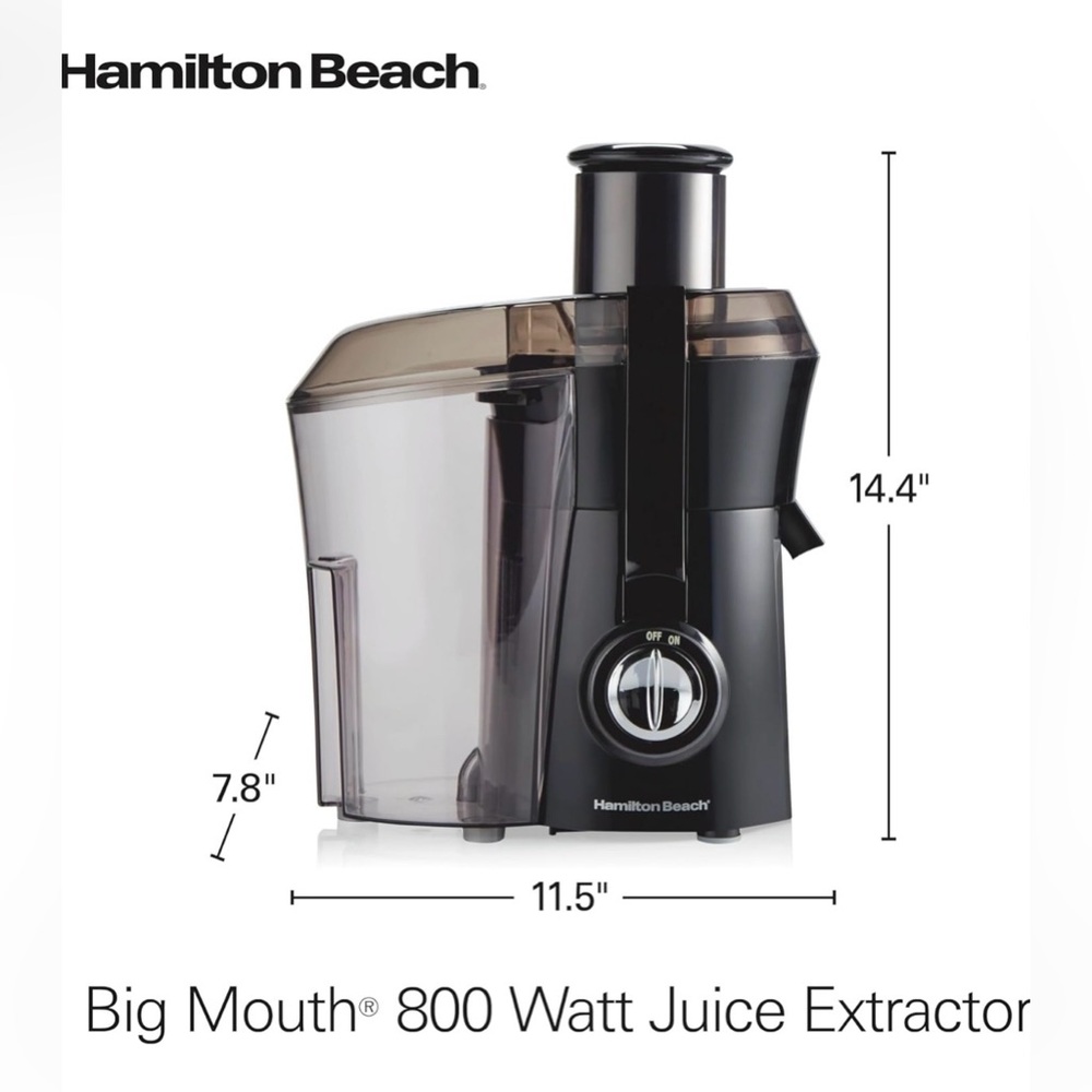 Hamilton Beach Black and Clear Juicer